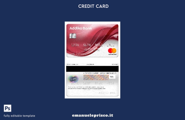 modello mastercard Montenegro Addiko Bank in stile verificato